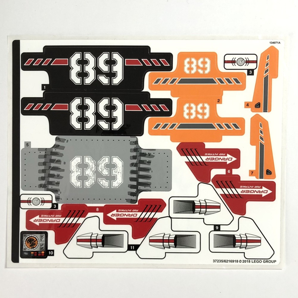 LEGO STICKER SHEET 42076 Hovercraft Technic Decals Stickers Harbor