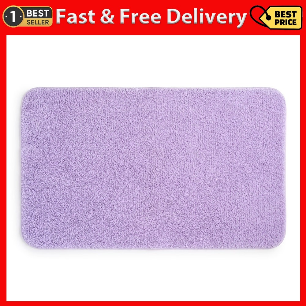 Mainstays Basic Polyester Large Bath Rug, Lavender, 24" X 40"