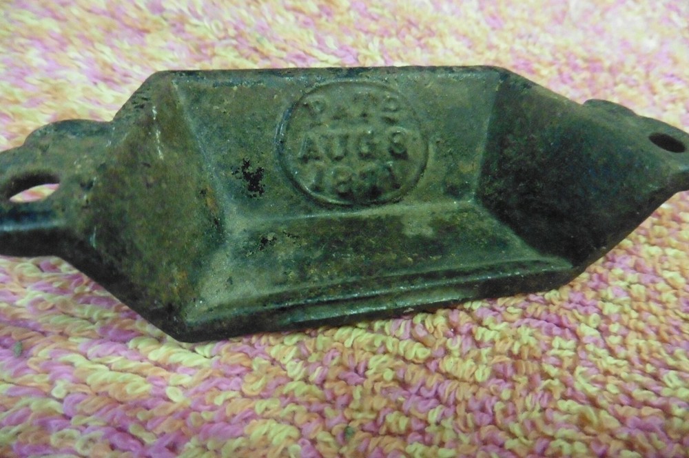 Antique 1871 Lock Latch Dated august 8 1871 cast iron