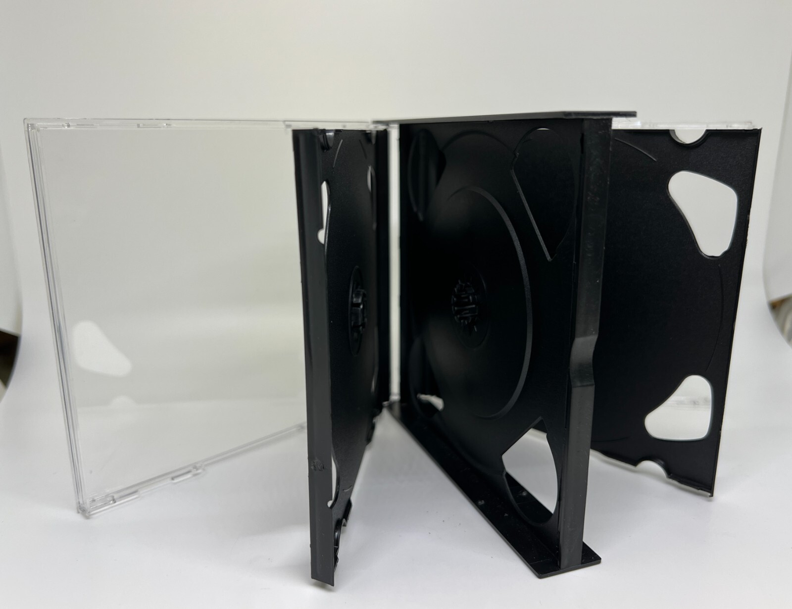 5 PCS 22MM Multi-6 6 Disc CD Jewel Case with 3 Flip Black Trays, 6DISCCDCASE