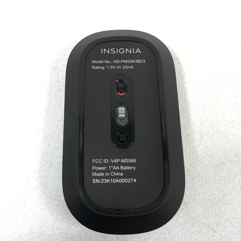 Insignia - Wireless Optical 3-Button Mouse - Black NS-PM2SK3B23
