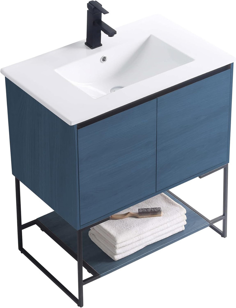 30" Modern Bathroom Vanity with Sink - Chic Space-Saving Solution