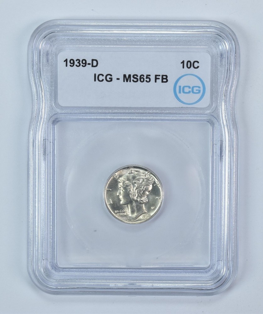 1939-D Mercury Dime MS65 FB ICG