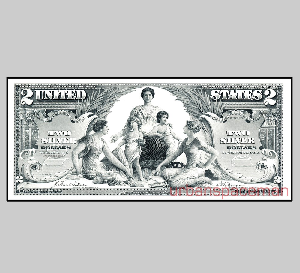 BEP Proof Print - $2 Educational Series 1896 Silver Cert (face)