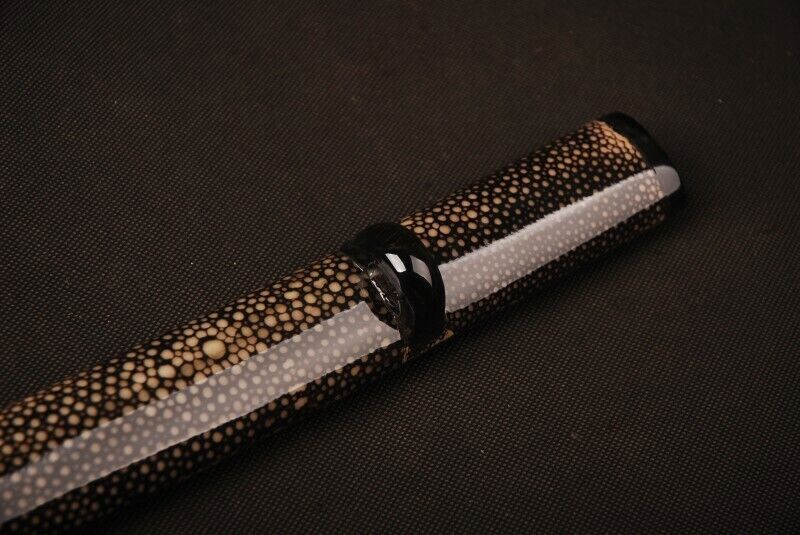Full Wrapped With Black Real Rayskin With Black Horn Mountings Katana Saya