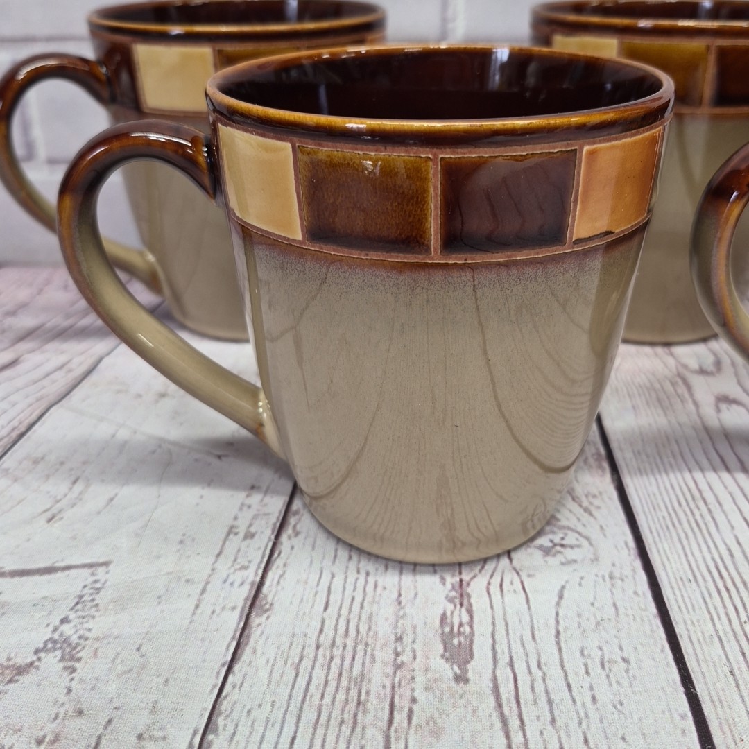 Set of 4 Gisbson Elite Designs Casa Estebana Ceramic Coffee Mugs 16oz