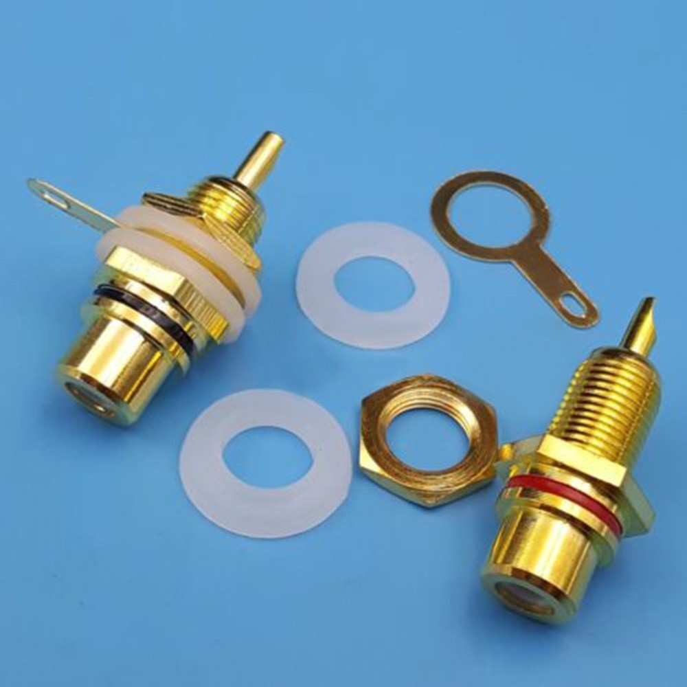 10* Replacement,Female Jack Socket Red Black Chassis Panel Mount Connector
