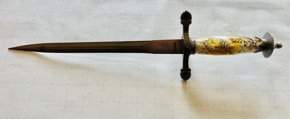 16” Medieval Dagger Skull Skeleton Handle And Sheath With Chain
