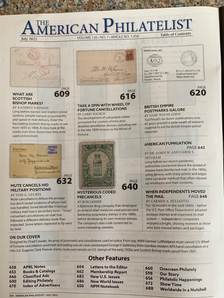 American Philatelist Magazine 2022, July
