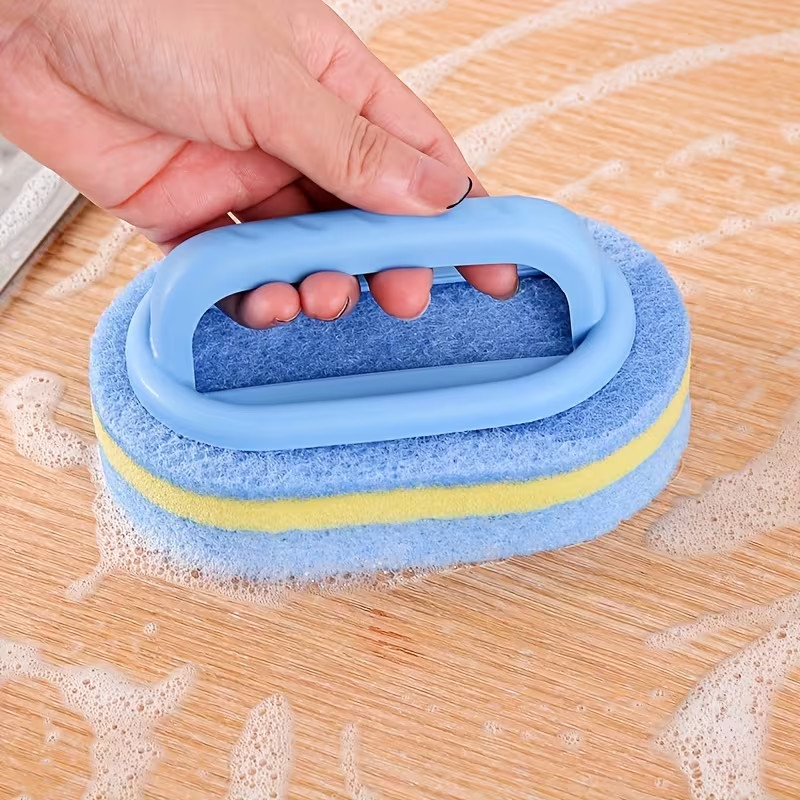 2Pcs Magic Double-Sided Cleaning Sponge Rust Remover Scrub Brush for Kitchen Use