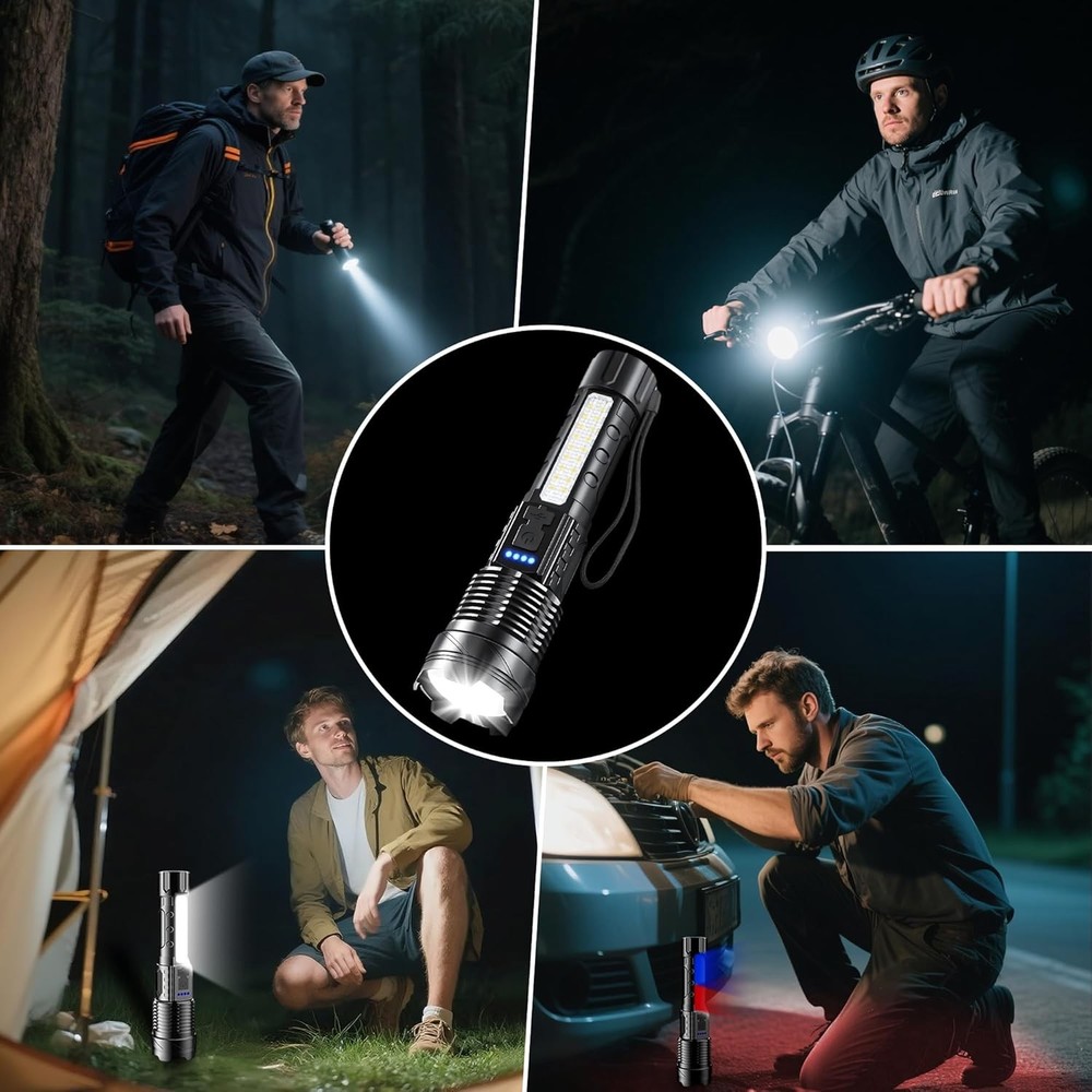 950000000 Lumen Super Bright LED Tactical Flashlight Rechargeable LED Work Light