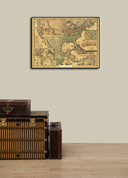 1862 Military & Railroad Map US Civil War Era - 24x32