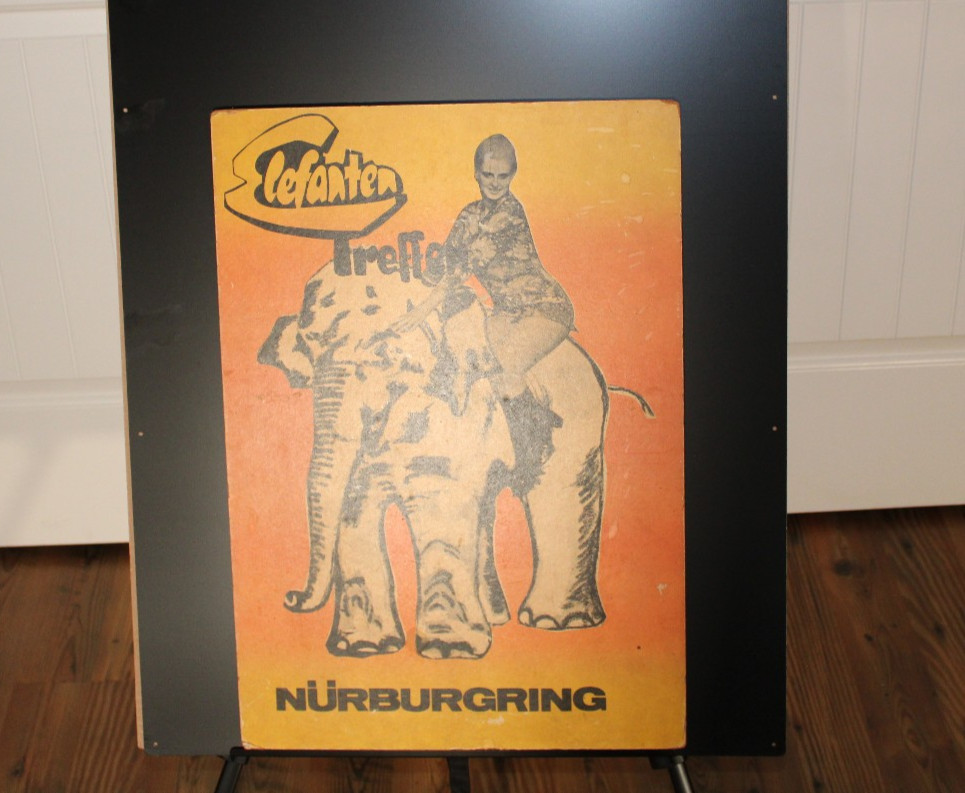 1960s Motorcycle Rally Elefantentreffen Sign! Rare German Motorbike Club Poster