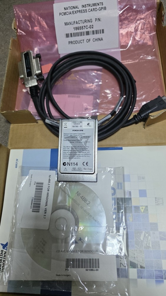 NATIONAL INSTRUMENTS PCMCIA-GPIB Interface Card with 2 Mt Latching Cable