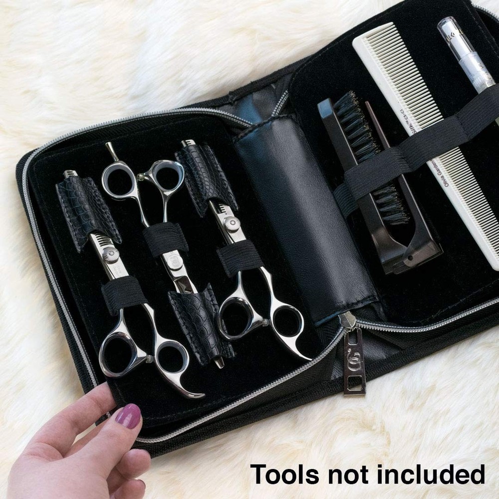 Shear Case with SilkCutPRO Shears - Hair Tool Organizer for Combs, Scissors, ...