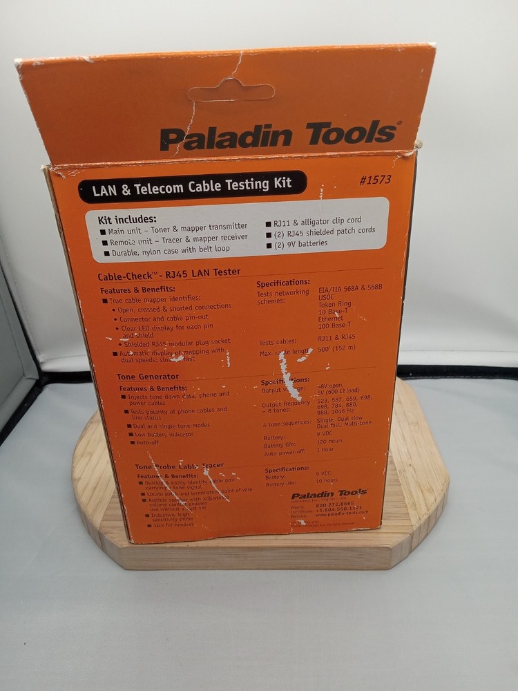 Paladin Tools 1573 Tone & Probe Plus Cable Check - LAN & Telecom Cable Test Kit
