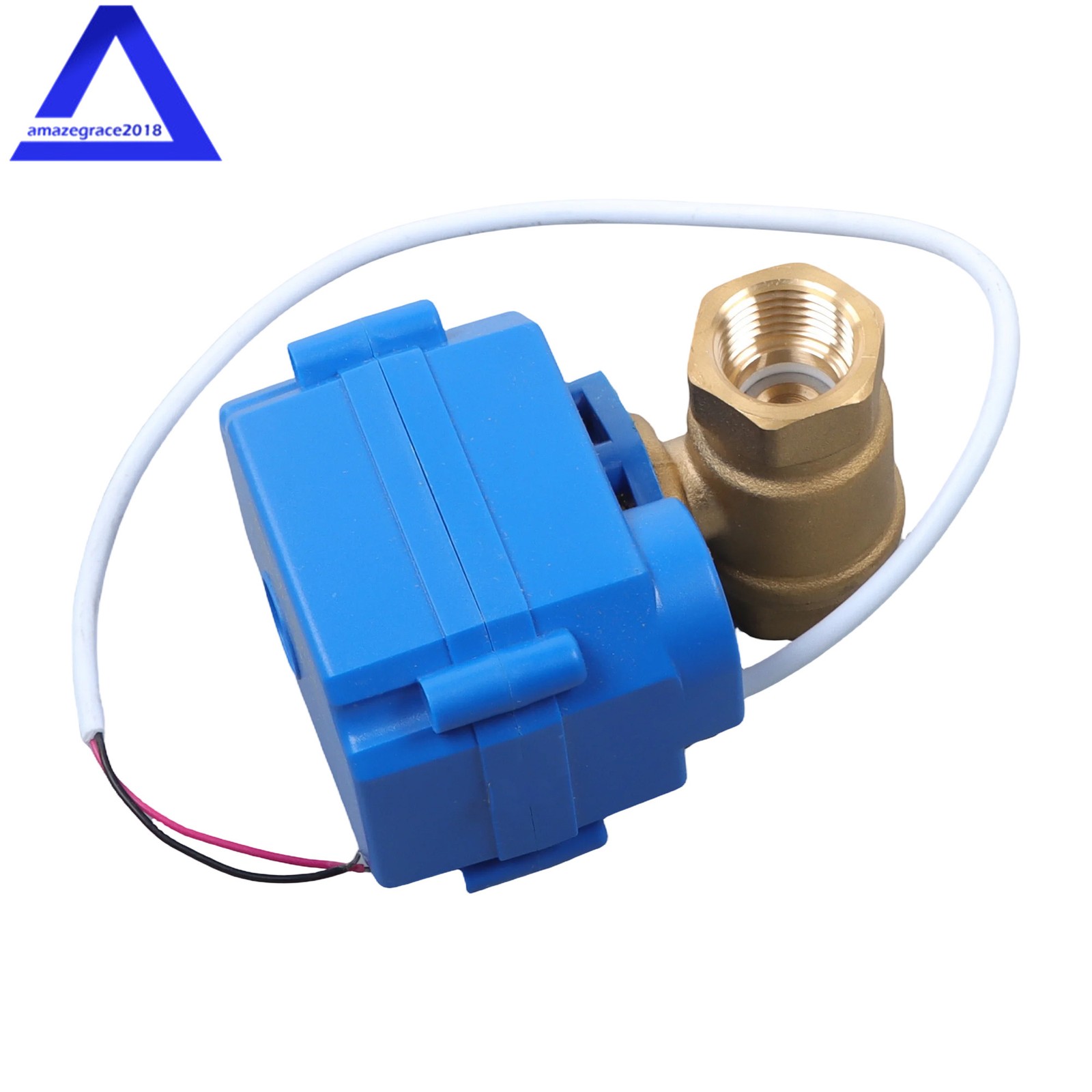 1/2" Brass Motorized Ball Valve, Full Port, 9-24V AC/DC, 2 Wire Auto Return