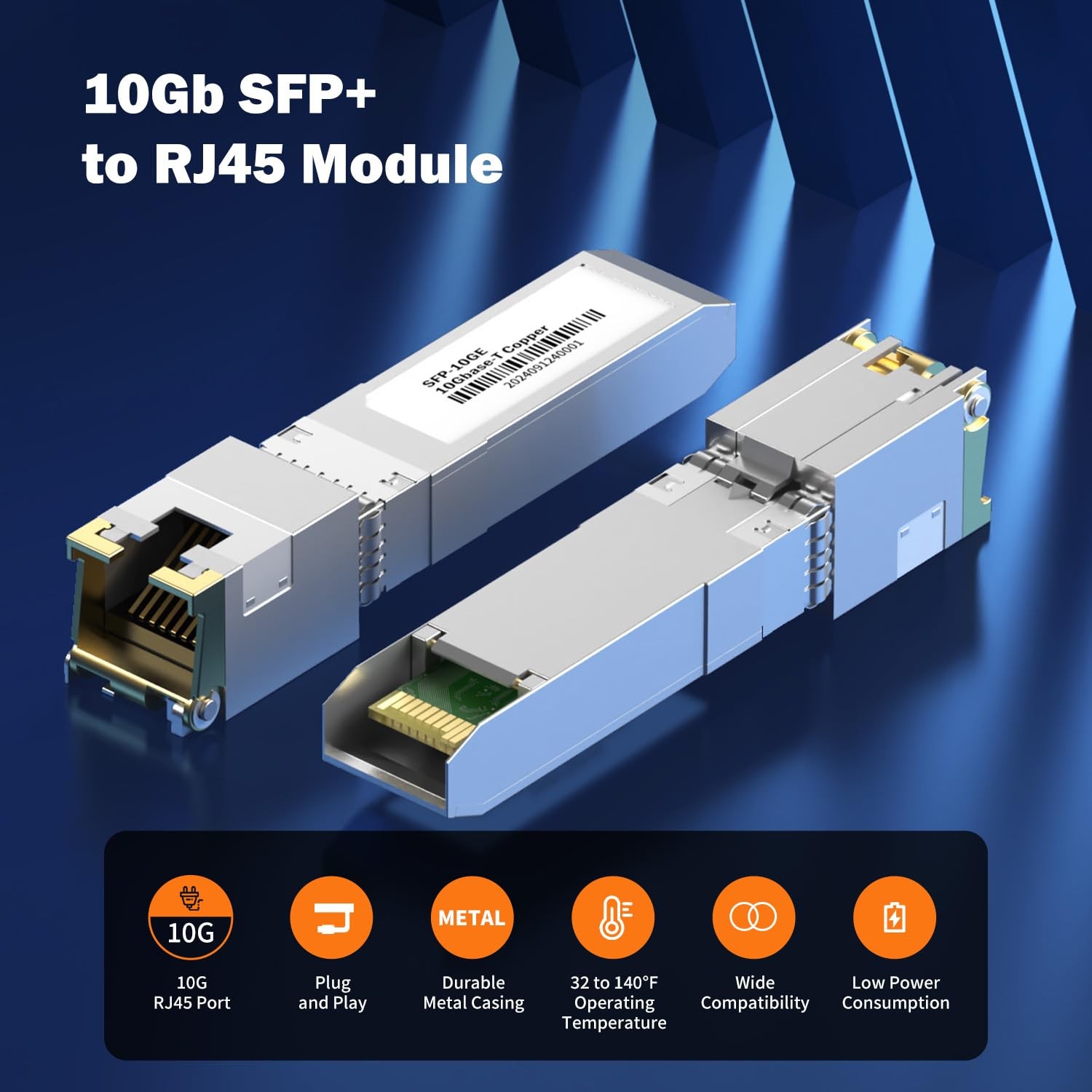10G SFP Copper to RJ45 30M 10GBase-T Transceiver SFP-10G-T Fully Compatibility