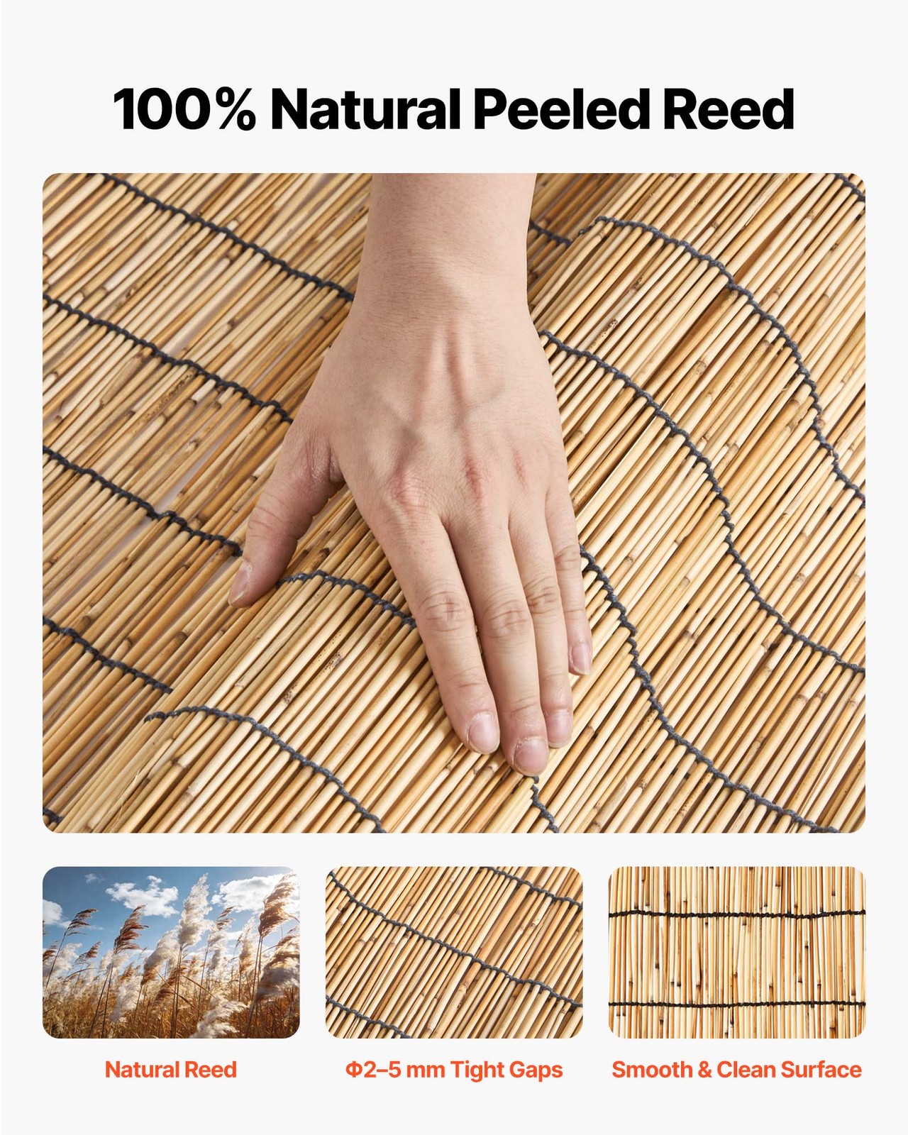 VEVOR Natural Reed Fencing Fence Panel 4 ft x 16.4 ft 2 Pack Privacy Screen Roll