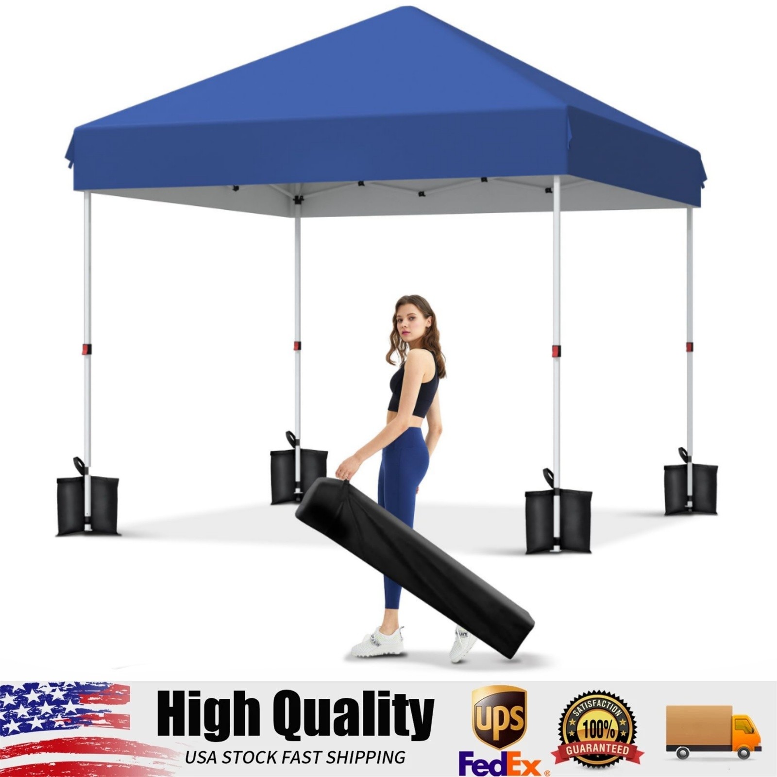 10 x 10 FT Pop Up Canopy, Outdoor Canopy Tent with Carry Bag & 4 SandBags