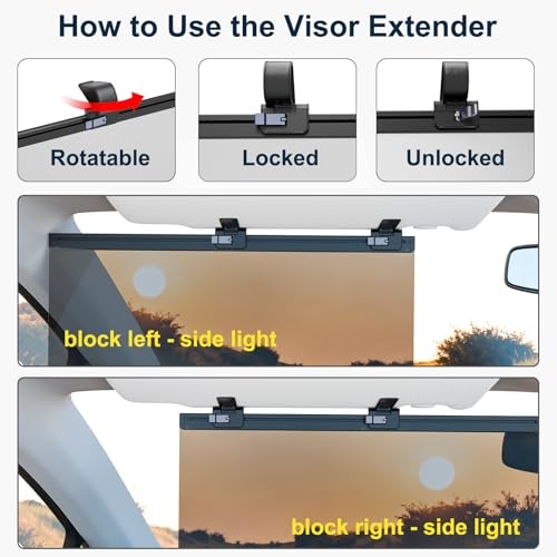 Sun Visor Extender for Car, Visor Extender Attachment for Car, Large 1 Pack