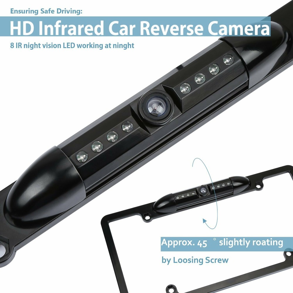 Backup Camera Rearview License Plate Frame for Boss BECPA9W