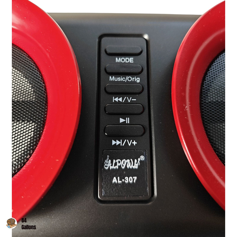 ALPOWL Mini Portable Karaoke Machine with 2 UHF Wireless Mic Bluetooth & LED