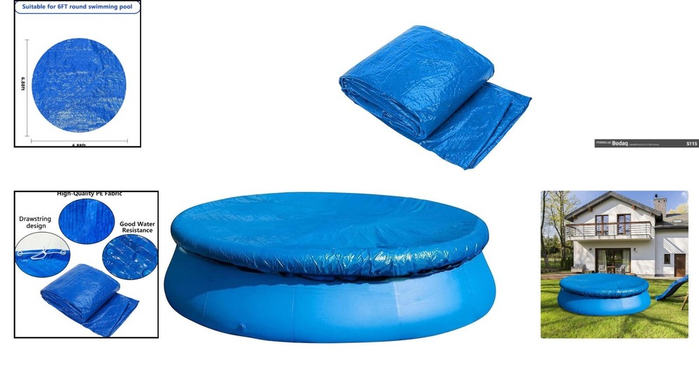 Compact 6 Ft Dust Pool Cover - Easy Install Solar Heat Retaining Protector