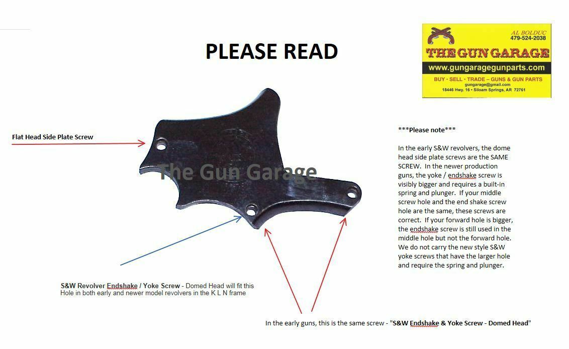 Smith & Wesson K L N Frame Revolver Side Plate Screw Set - Stainless Steel