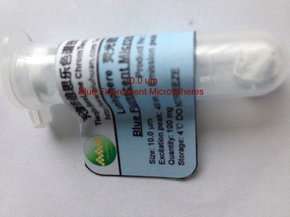 Blue Fluorescent Monodispersed Polystyrene Microspheres PS Beads Size 1, 5,10 um