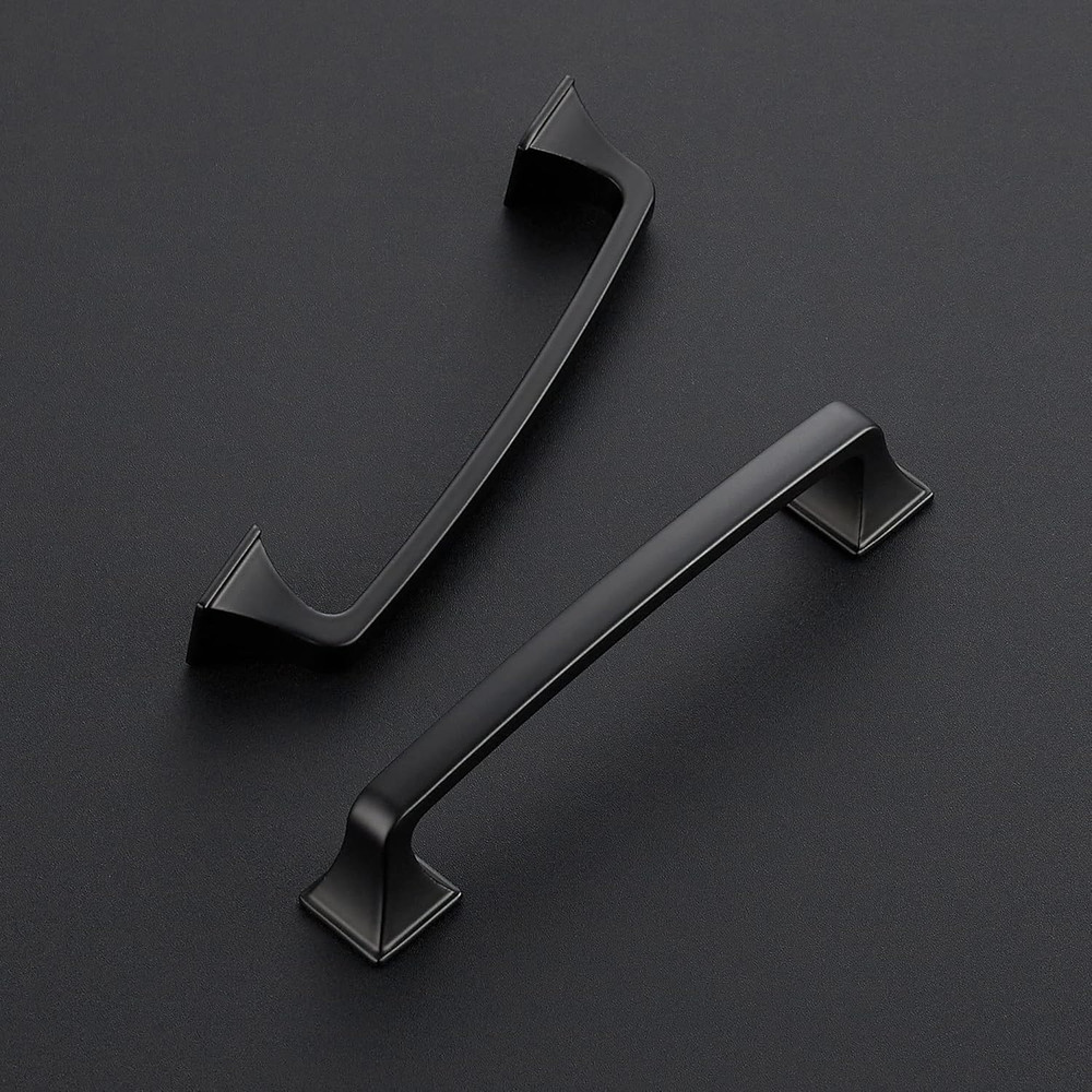 25 Pack Matte Black 5" Square Cabinet Pull Handles for Kitchen & Cupboards