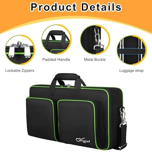 Padded DJ Controller Case for DDJ FLX4, DDJ 400, REV1 - Adjustable Strap, 2 Pock