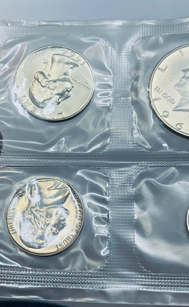 1964-P US Mint Proof Set, Soft Pack, Half, Quarter, & Dime 90% Silver (READ)