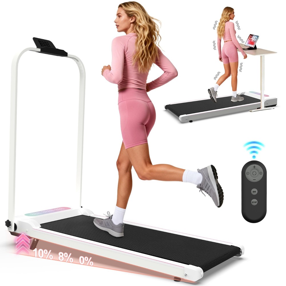 Foldable Treadmill 2.0HPPortable Under Desk Walking Vibration Pad Remote Control