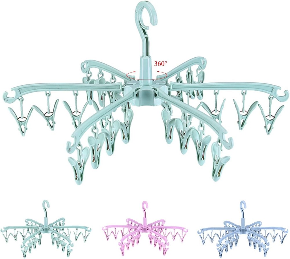 foldable laundry drying rack with clips