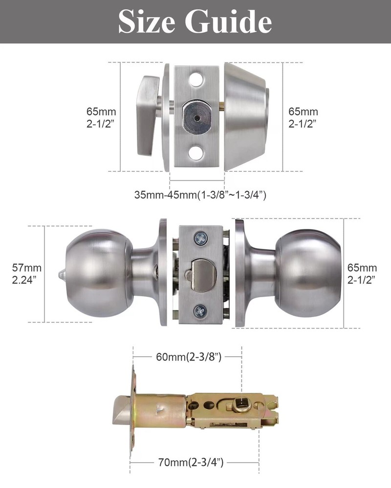 2 Sets All Keyed Same Entry Door 2 Pack, Deadbolt Lockset-Keyed Alike