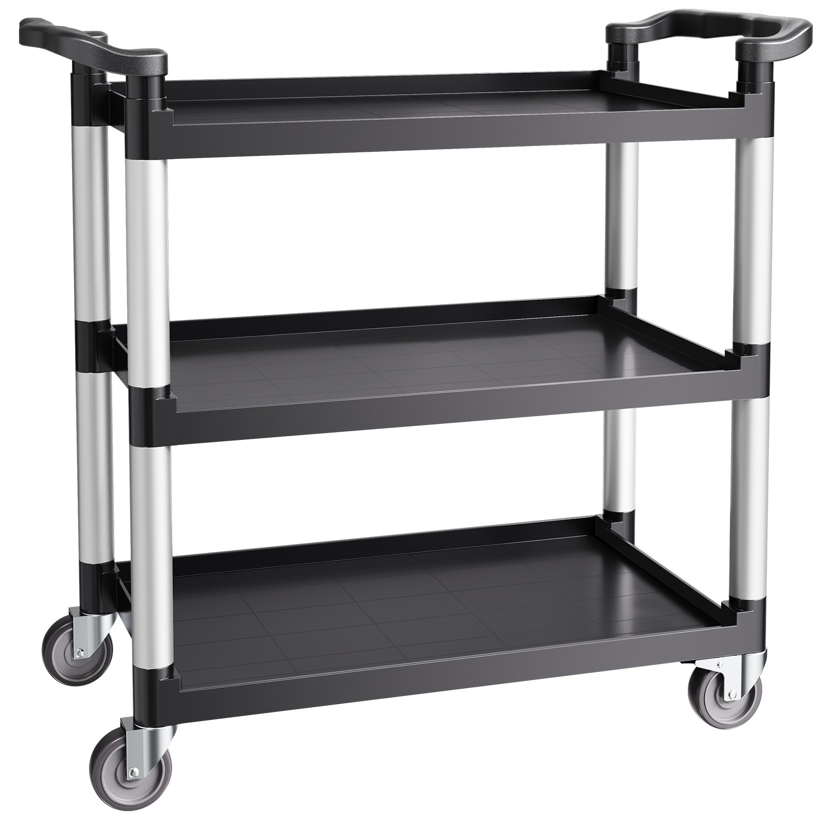 Heavy Duty Utility Cart 500 lbs Capacity 3-tier Service Cart with Wheels