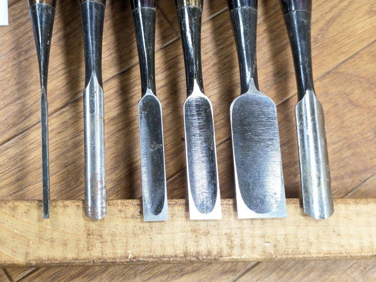 Japanese vintage chisel tataki Nomi Japan Signed Old 3.9.12.15.24.16mm RB058