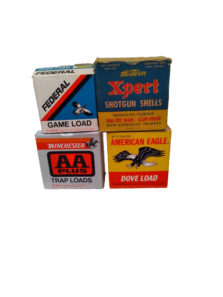 4 old Shot Shell Empty Boxes