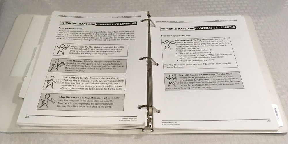 A LANGUAGE FOR LEARNING / THINKING MAPS / 3 RING BINDER / INCLUDES 8 POSTERS