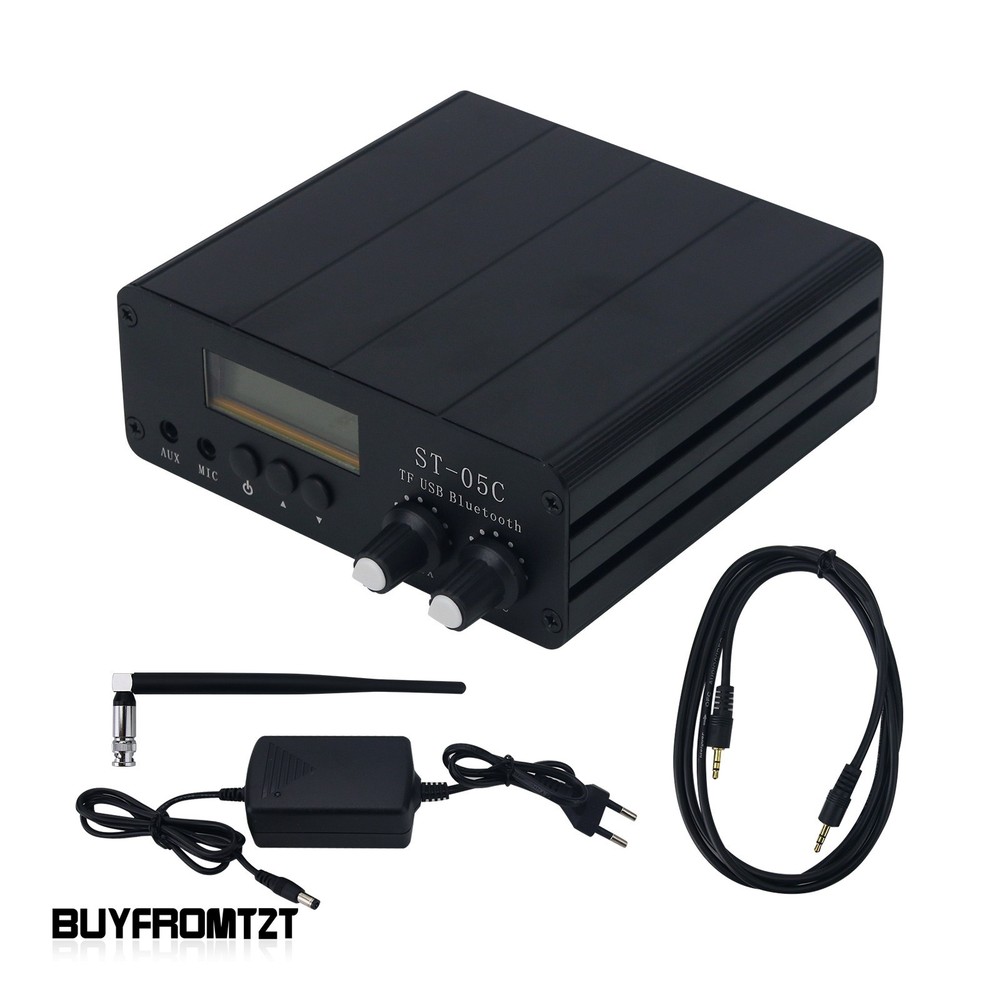 ST-05C 0.2W Bluetooth USB TF Card Stereo FM Transmitter + Antenna + Power Supply
