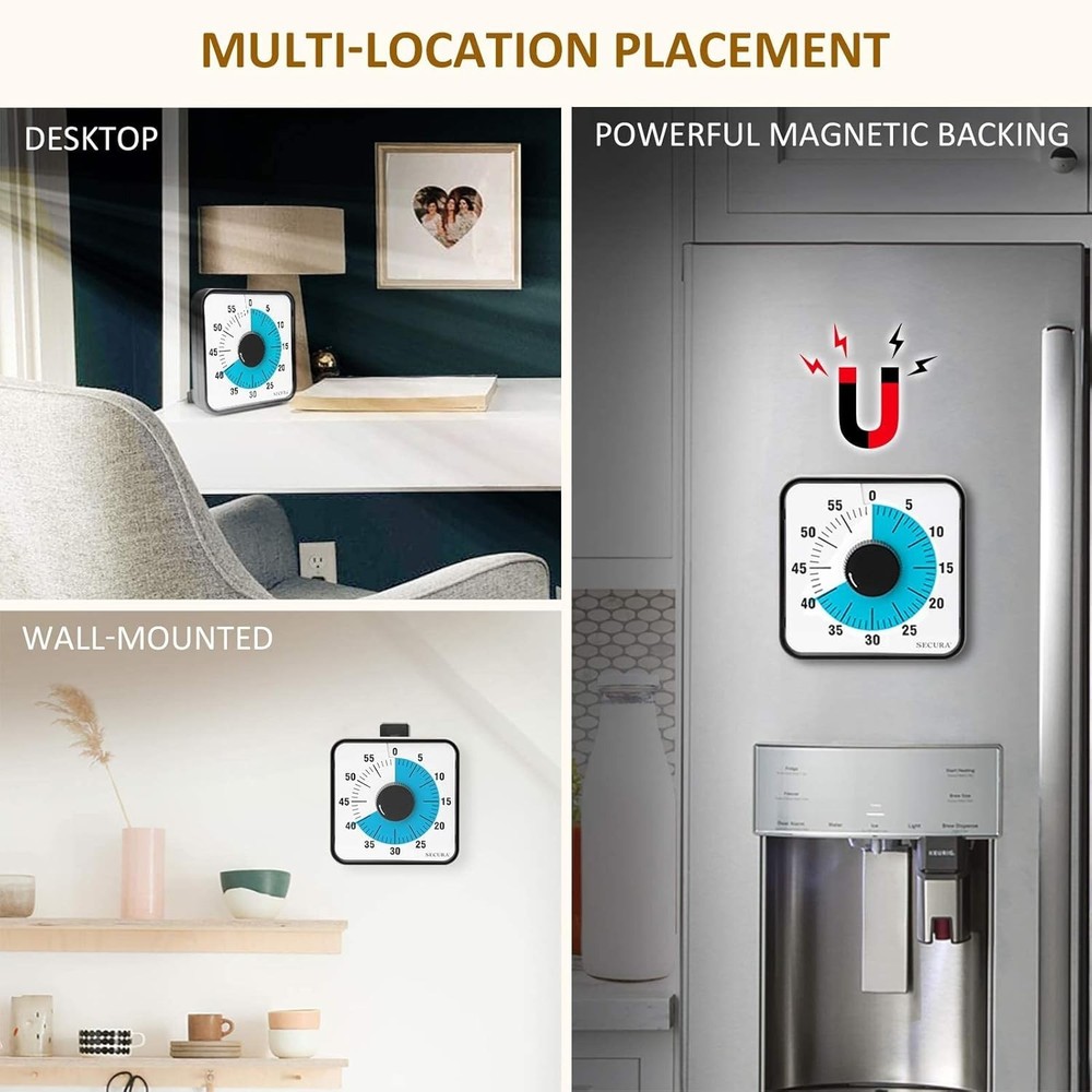 60-Minute Visual Countdown Timer, 7.5-Inch Oversize Classroom Visual Timer fo...