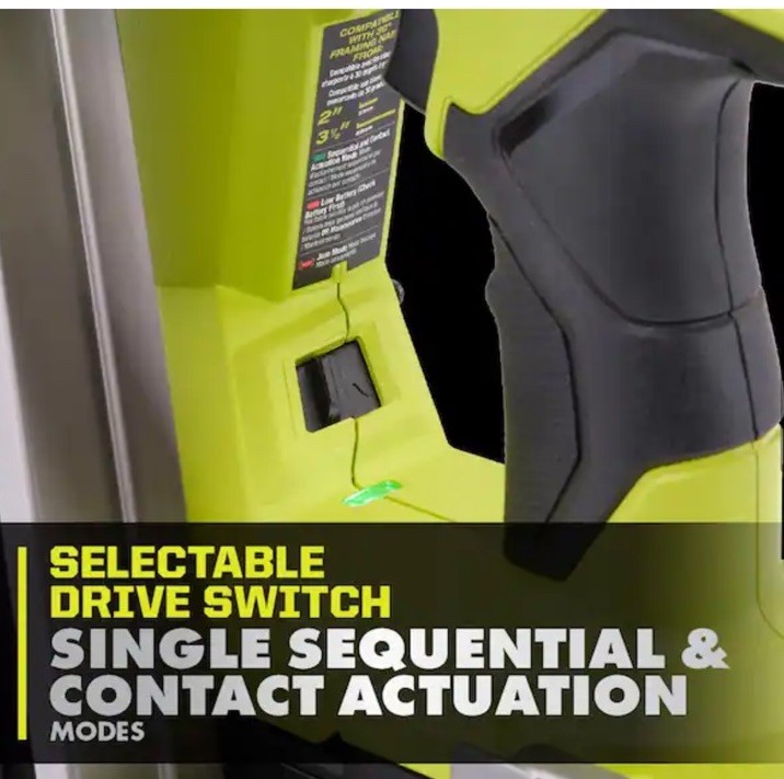 **New RYOBI 18V Brushless Cordless AirStrike 30° Framing Nailer Tool Only