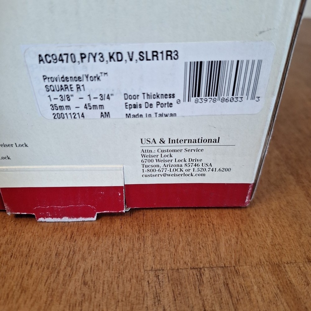 Weiser Lock Elements Series Providence York Entry Handle Set Solid Brass NEW