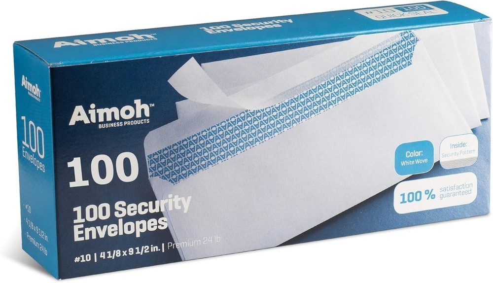 Self-Adhesive Security Envelope Pack - 100 Windowless Envelopes for Safe Mailing