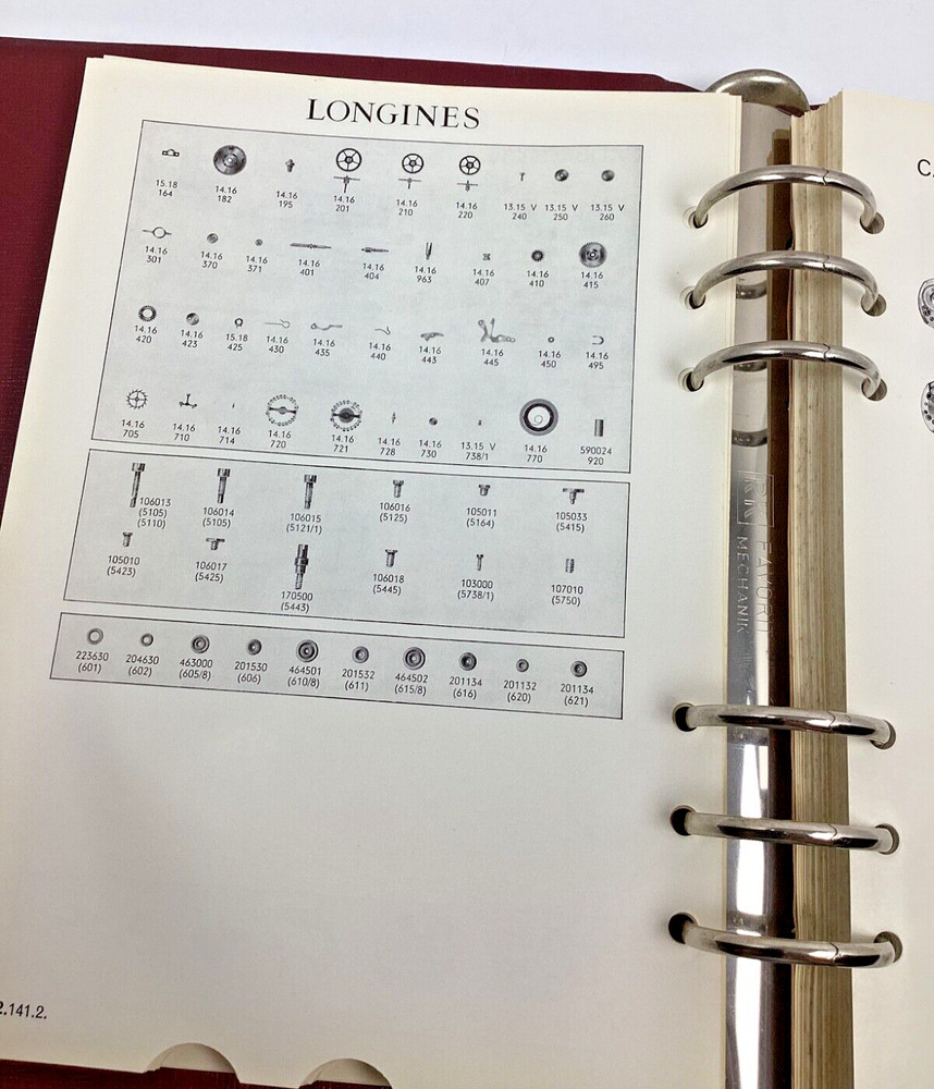 Longines #10 Technical Caliber Dictionary Parts Watch Technical Document