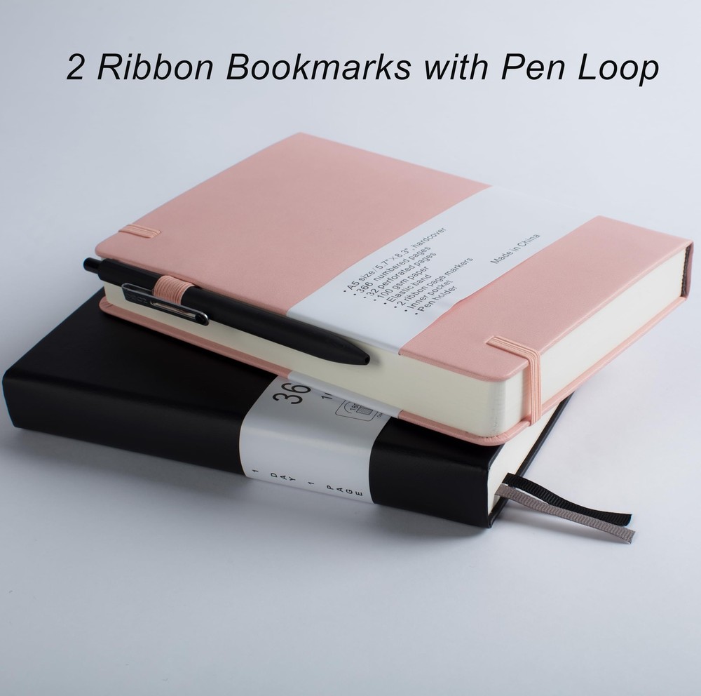 Thick Bullet Notebook with 366 Numbered Pages, A5 Dotted Journal for Bungandy