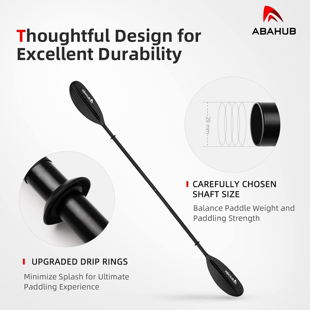 Detachable 2-Section Kayak Oar with Adjustable Blades - Energy-Efficient Design