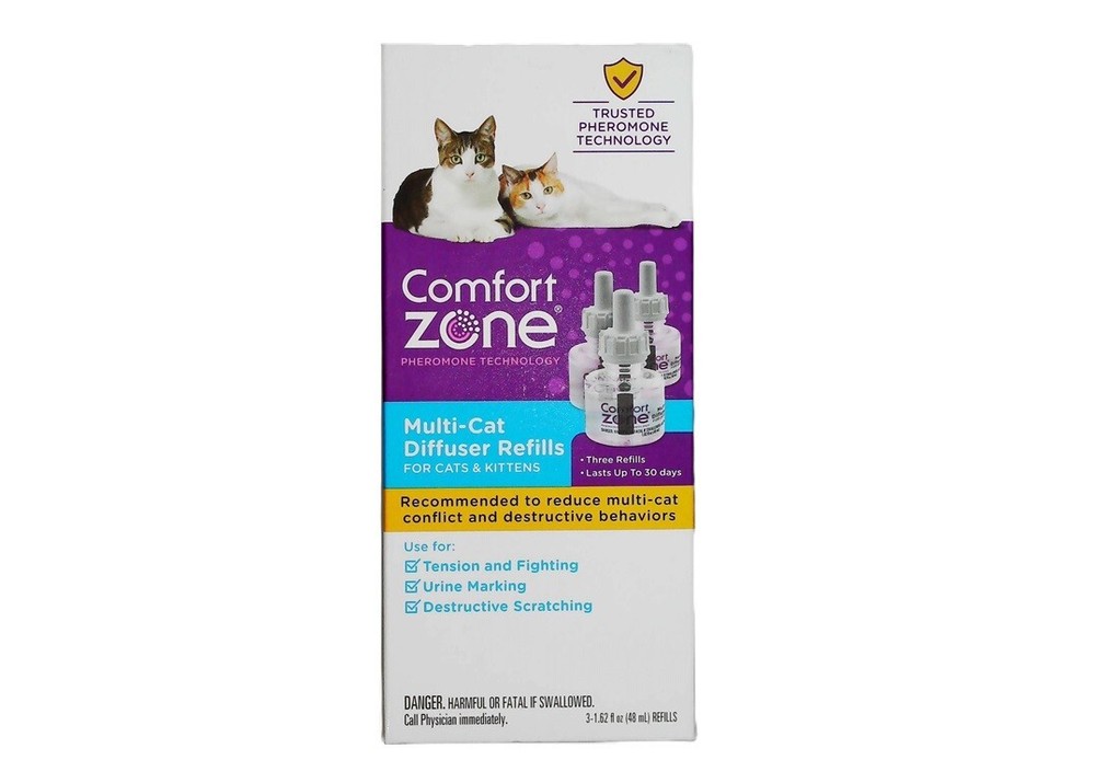COMFORT ZONE MULTI-CAT DIFFUSER REFILLS FOR CATS AND KITTENS 3-PACK