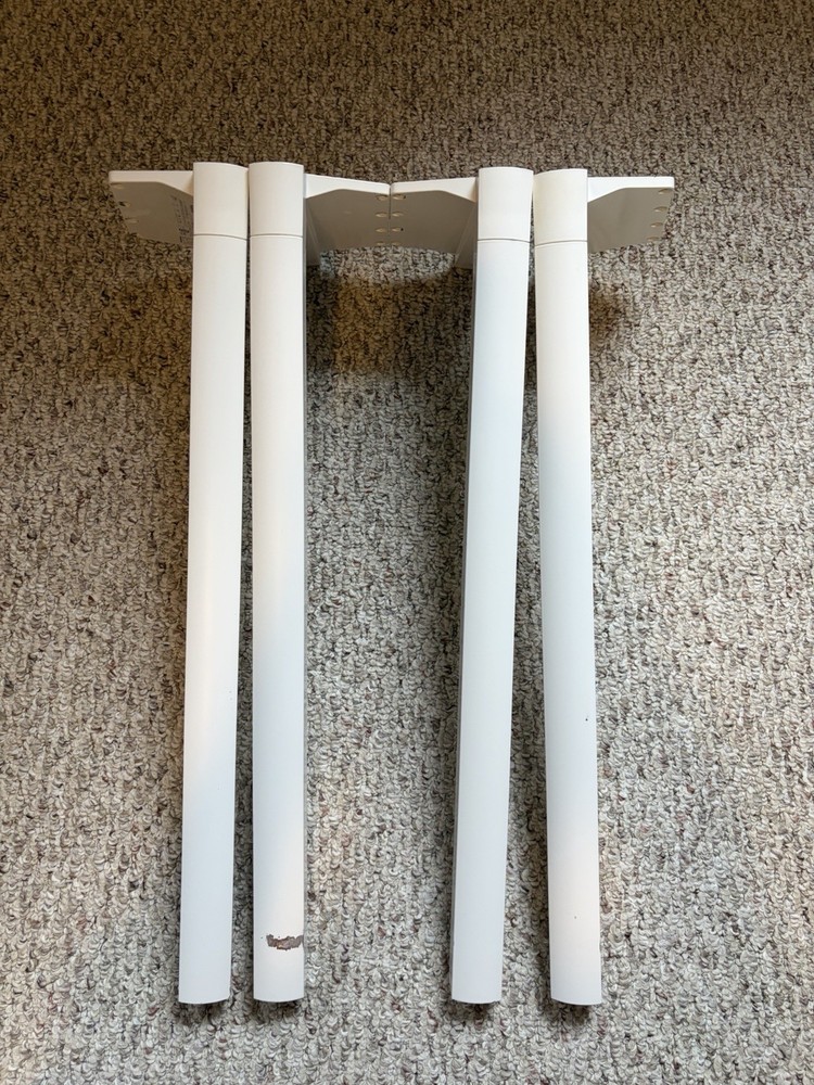 Herman Miller Everywhere C-Leg Table Base Set (4) - White - with Locking Wheels